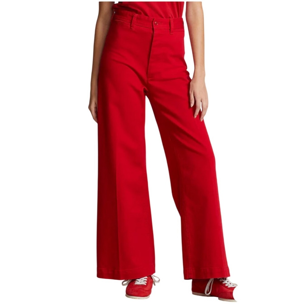 Polo by Ralph Lauren Vibrant Red Wide-Leg High-Rise Pants
